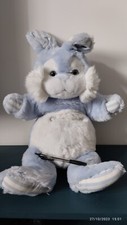 Grand Doudou Lapin Bleu Blanc