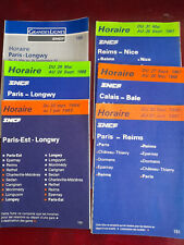 Horaires SNCF .Dépliants.Années 80/90.