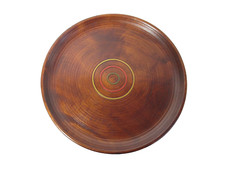 Ancien plateau à thé Bon rond japonais vintage en bois laqué