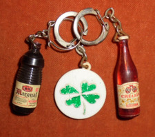 Porte-clés Lot x 3 VINS MARGNAT Porte-bonheur Trefle 4 feuilles + CHELLIA