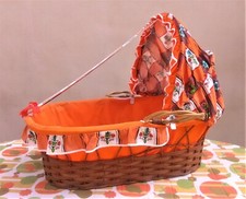 Couffin en osier et en rotin - Années 70 (vintage)