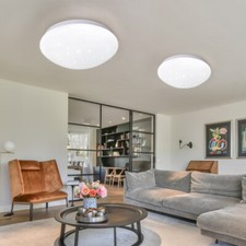 Plafonnier Luminaire De Salon Étoile Ciel Rond Blanc LED Ensemble De 2