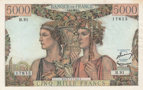 France 5000 francs terre et - -,