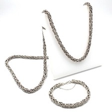 81 cm argent 800 chaîne royale 5,9 mm collier et bracelet bijoux massifs