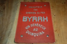 OBJET PUBLICITAIRE ANCIEN "BYRRH" - MENU - INDICATEUR DES CHEMINS DE FER - SNCF
