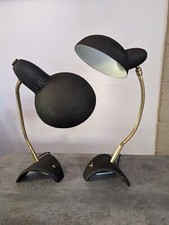 Couple de 2 lampes de bureau articulées de Jean Boris Lacroix années 50. Dimensi
