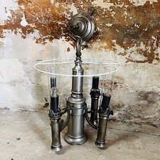 Ancien Lustre, Suspension à 5 Lumières En Étain . Début XXème . Vintage, Antique