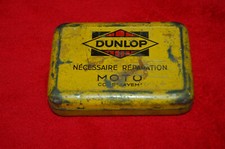 RARE ANCIENNE BOITE EN TOLE DUNLOP RÉPARATION MOTO DÉCORTION GARAGE ATELIER