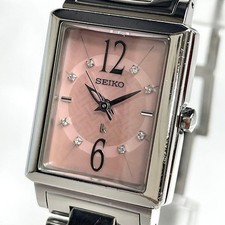 Montre SEIKO Lukia 8P diamant carré quartz rose bracelet authentique pour...