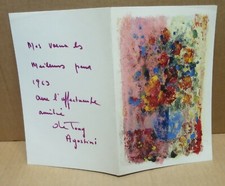 TONY AGOSTINI carte de voeux autographe avec peinture à l'aérographe ? 1963