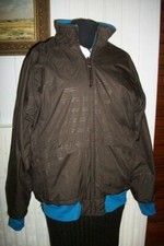 Veste BLOUSON zip reversible polaire SALOMON L 42/44 marron/turquoise brodé DP41