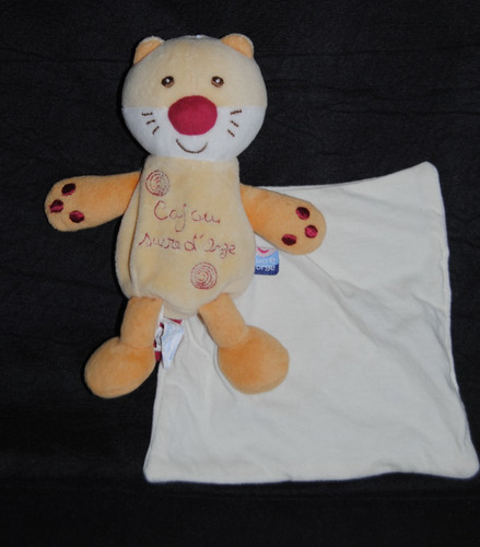 Peluche plat doudou chat - plat,