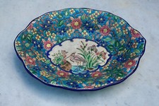 EXCEPTIONNELLE ET RARE ANCIEN PLAT CREUX,COUPE ART DECO EN EMAUX DE LONGWY!!