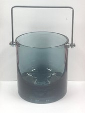 Seau a glace glaçons vintage  70 verre fumé très lourd et très épais rare