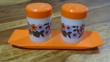 ART TABLE SALIERE POIVRIERE SALT PEPPER 1970 VINTAGE RETRO DESIGN DBP FLEUR DECO