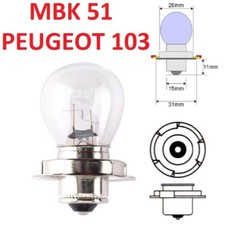 AMPOULE 12V 15W P26S PEUGEOT 103 MBK 51 MOTOBECANE 88 MOTOCONFORT MOBYLETTE MOTO