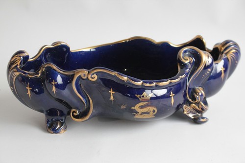Jardinière faïence bleue
