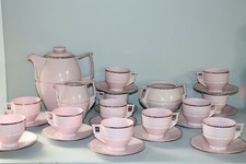 Service à café porcelaine rose Royal Epiag Circa 1930/40 art déco