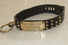 Ancien collier de chien ou molosse en cuir et clous en laiton fin XIX è siècle