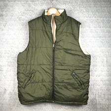 Cotton Traders Gilet Femme 2XL Vert Beige Réversible Matelassé Polaire Chaud