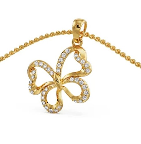 Pendentif papillon diamant - papillon, en