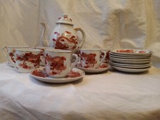 ancien service à thé ou café en porcelaine fine Japon décor dragon monochrome 