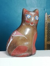 Statue chat terre cuite