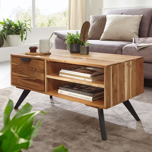 Finebuy table basse - basse, bois