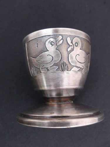 Coquetier argent métal - coquetier,