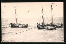 CPA Heyst, Bateaux de Pêche 1907 
