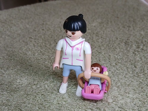 City life playmobil maman - city,