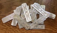 LOT 15 JETONS ANCIENS JEU QUADRILLE NACRE GRAVÉE XVIII 18eme GEORGIAN 18thC