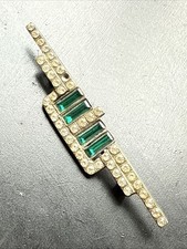 Ancienne Broche En metal argenter Art Déco Nouveau créateur cubique 