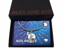 Alex And Ani Neige Globe Bracelet Rafaelian Argent Neuf Avec Étiquette Boîte