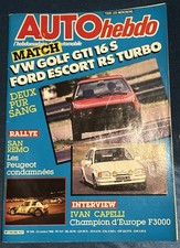 Auto Hebdo AUTOhebdo 545 du 22 Octobre 1986 San Remo WRC Golf GTI 16S Escort RS