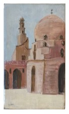 Tableau Ancien  DOTT   Orientalisme La mosquée Ahmed Ibn Touloun Egypte