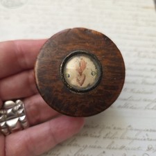 BOITE XVIIIè Coeur Sacré Peint French Georgian 18thC