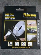 Ruban scotch double face, rouleau adhésif double face 20 mm x 2 M, réutilisable