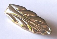 broche pince attache foulard bijoux vintage feuille couleur or pale  poli 14 