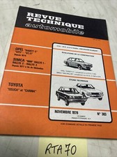 Toyota Celica Carina Revue Technique Automobile RTA évolution Simca Rally 1 2 3