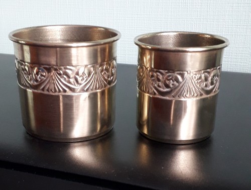 Petits pots cuivre jaune - pots,