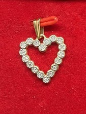 Pendentif coeur diamants or