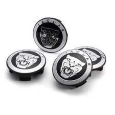 Pour Jaguar 4pcs 59mm Enjoliveurs de moyeu Capuchons centraux Pièces le noir