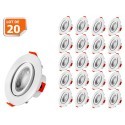 Lot de 20 Spot LED encastrable pour plafond 5W Blanc Neutre  transformateur inté