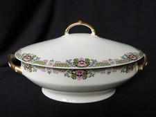 Petite soupière, légumier en porcelaine de Limoges 1920/30 art déco