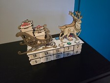 traineau père noël calendrier de l avent en bois