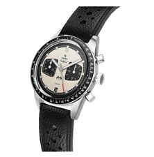 YEMA Rallygraf Panda Acier Hybride Quartz Mécanique Cuir Noir Montre Homme