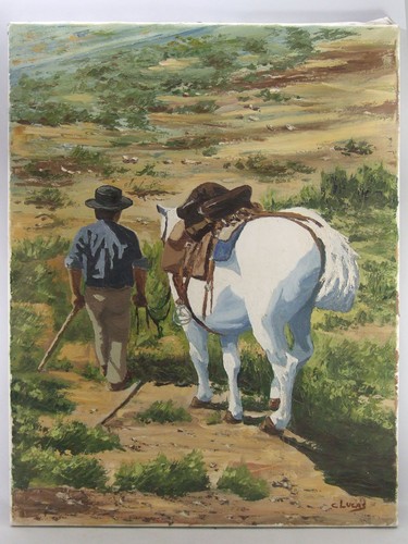 Toile peinte huile - huile, c