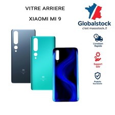 VITRE ARRIERE CACHE BATTERIE POUR XIAOMI MI 9 + ADHESIF + LOGO
