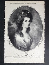 cpa GRAVURE de Francesco BARTOLOZZI ESTAMPE ANGLAISE du XVIIIe siècle FEMME